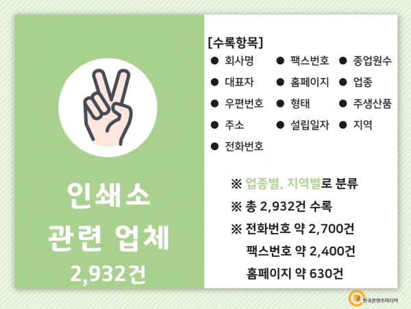 한국콘텐츠미디어,2022 전국 인쇄소 주소록 CD