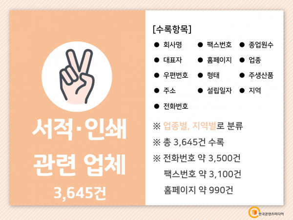 한국콘텐츠미디어,2022 서점·독서실 주소록 CD