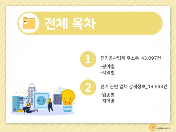 한국콘텐츠미디어,2022 전기공사업체 주소록 CD