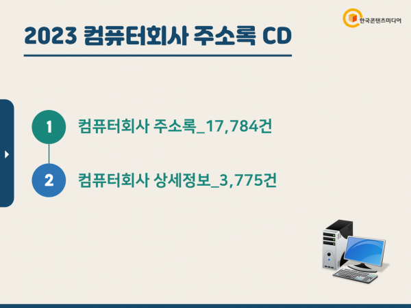 한국콘텐츠미디어,2023 컴퓨터회사 주소록 CD