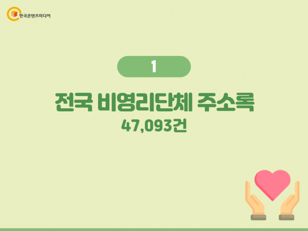 한국콘텐츠미디어,2023 전국 비영리단체 주소록 CD